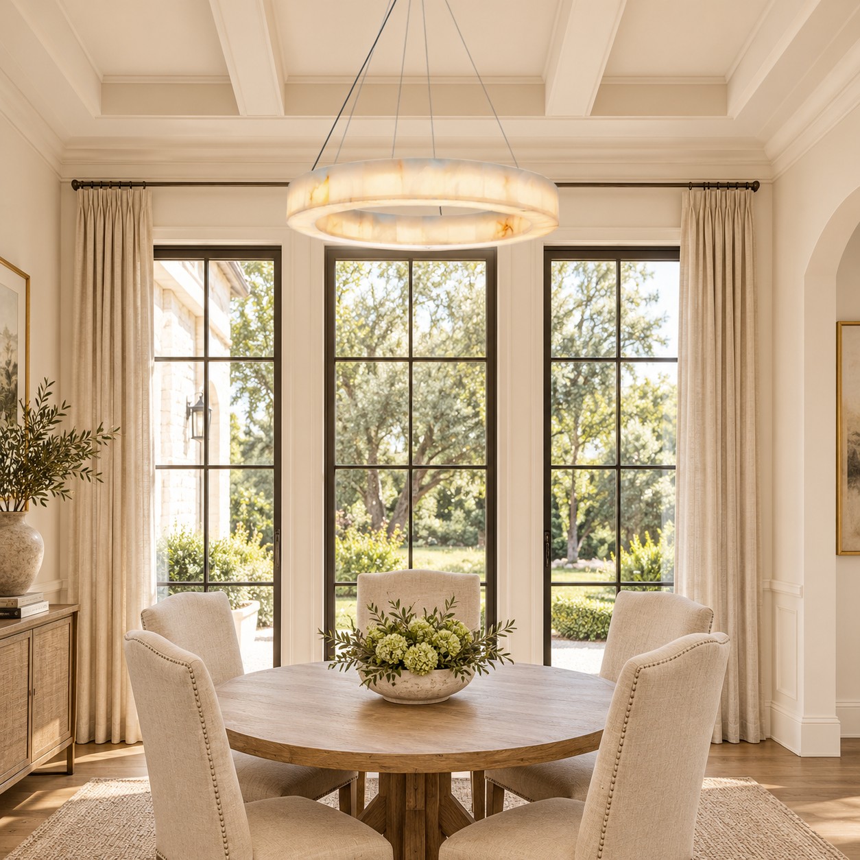 Erater Alabaster Halo Ring Chandelier - XYlight
