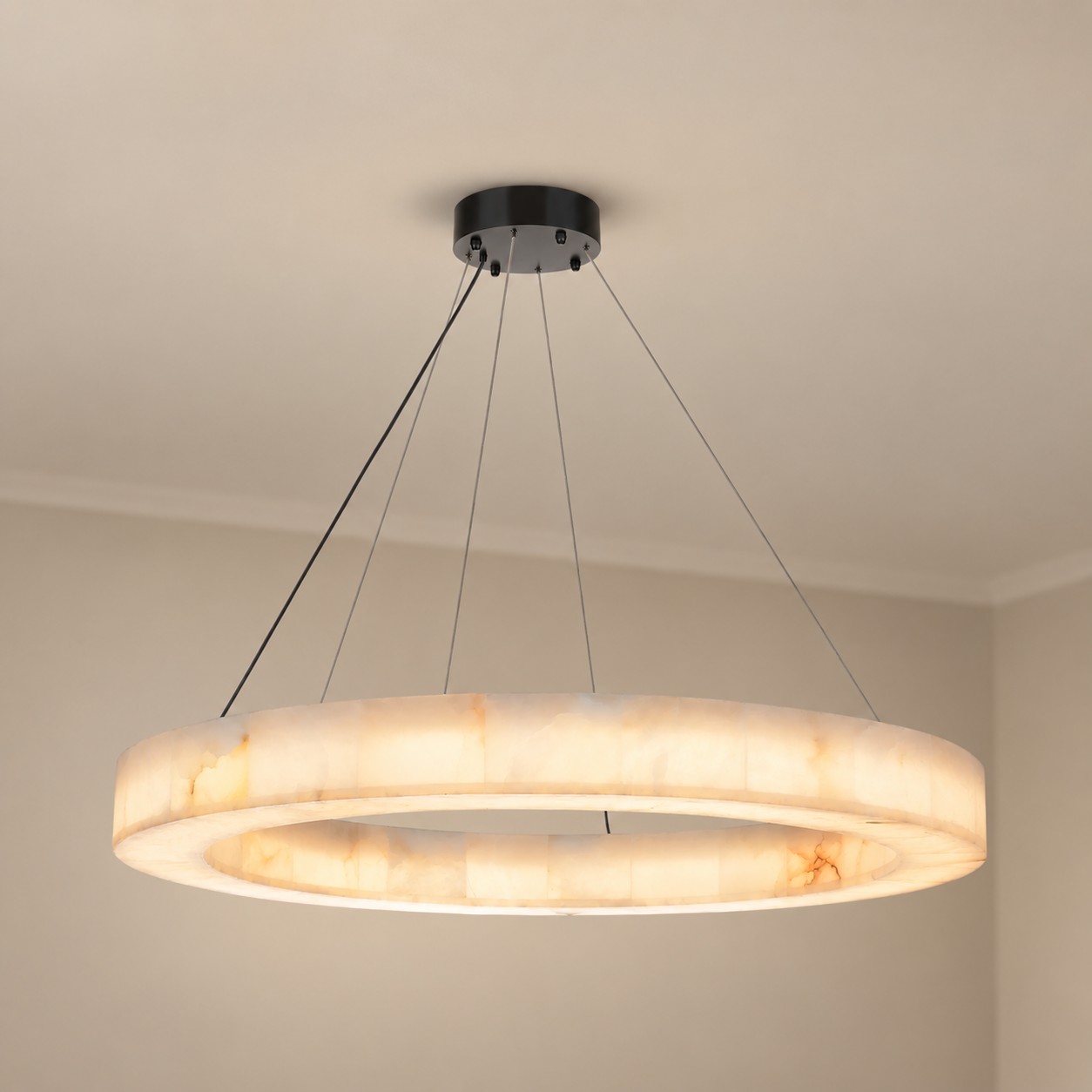Erater Alabaster Halo Ring Chandelier - XYlight
