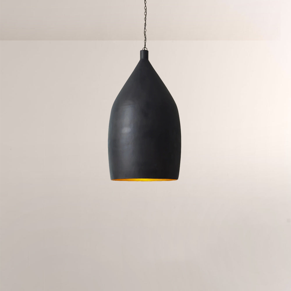 Finn Hammered Metal Cone Pendant - XYlight