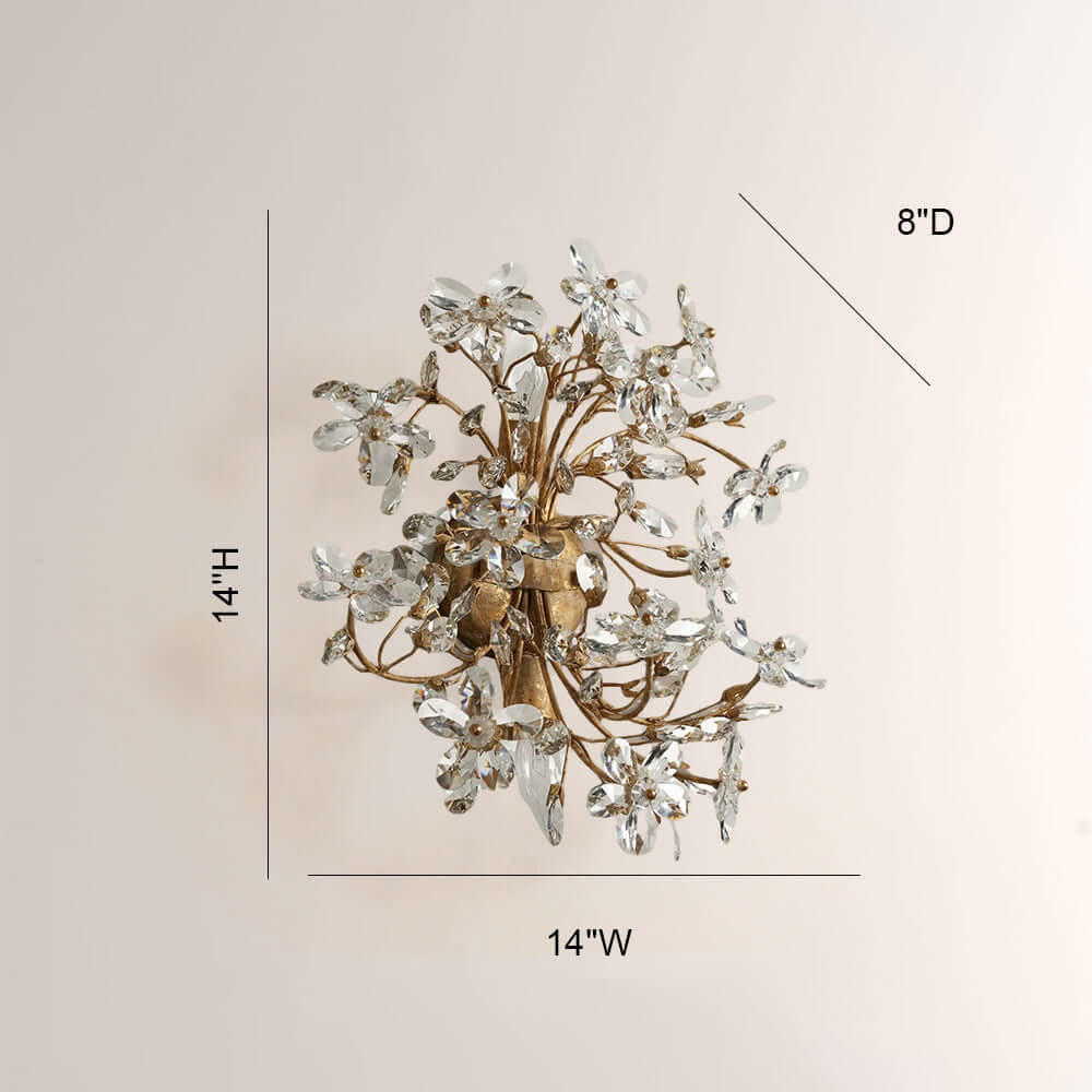 Fiora Crystal Blossom Wall Sconce - XYlight
