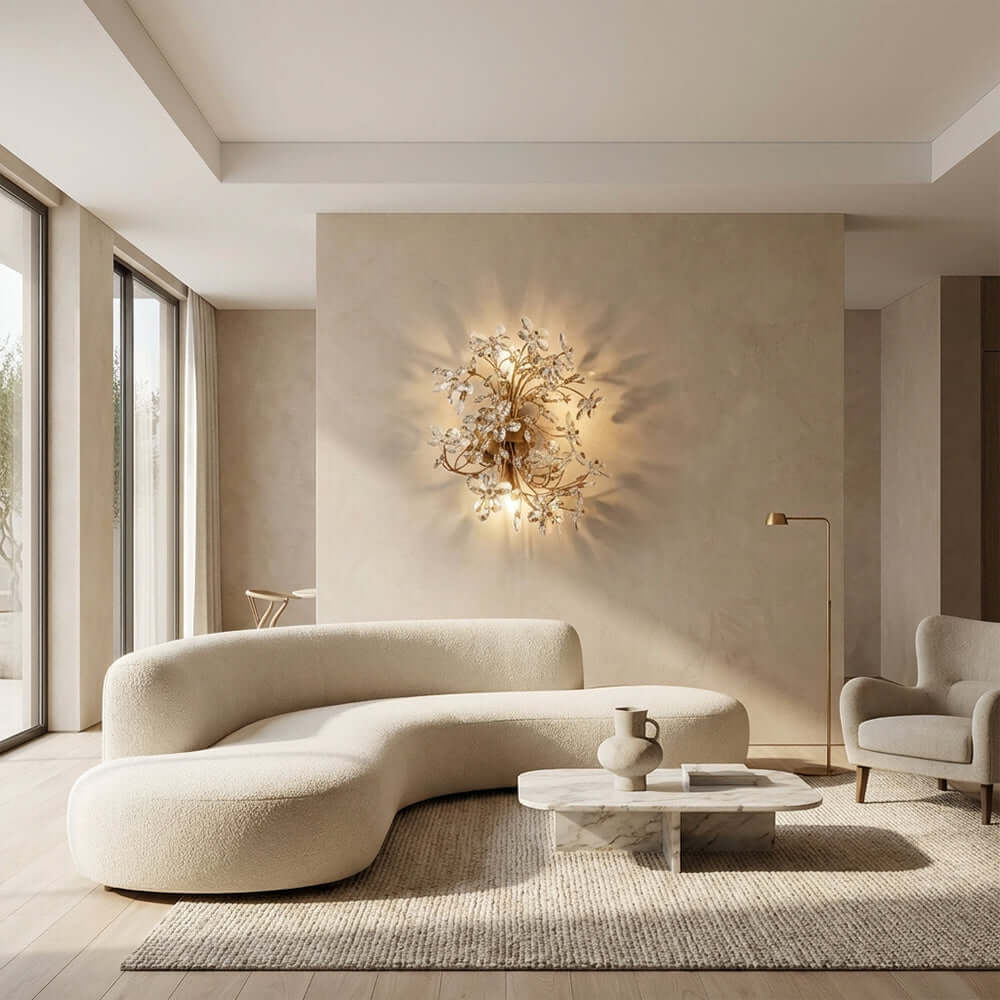 Fiora Crystal Blossom Wall Sconce - XYlight