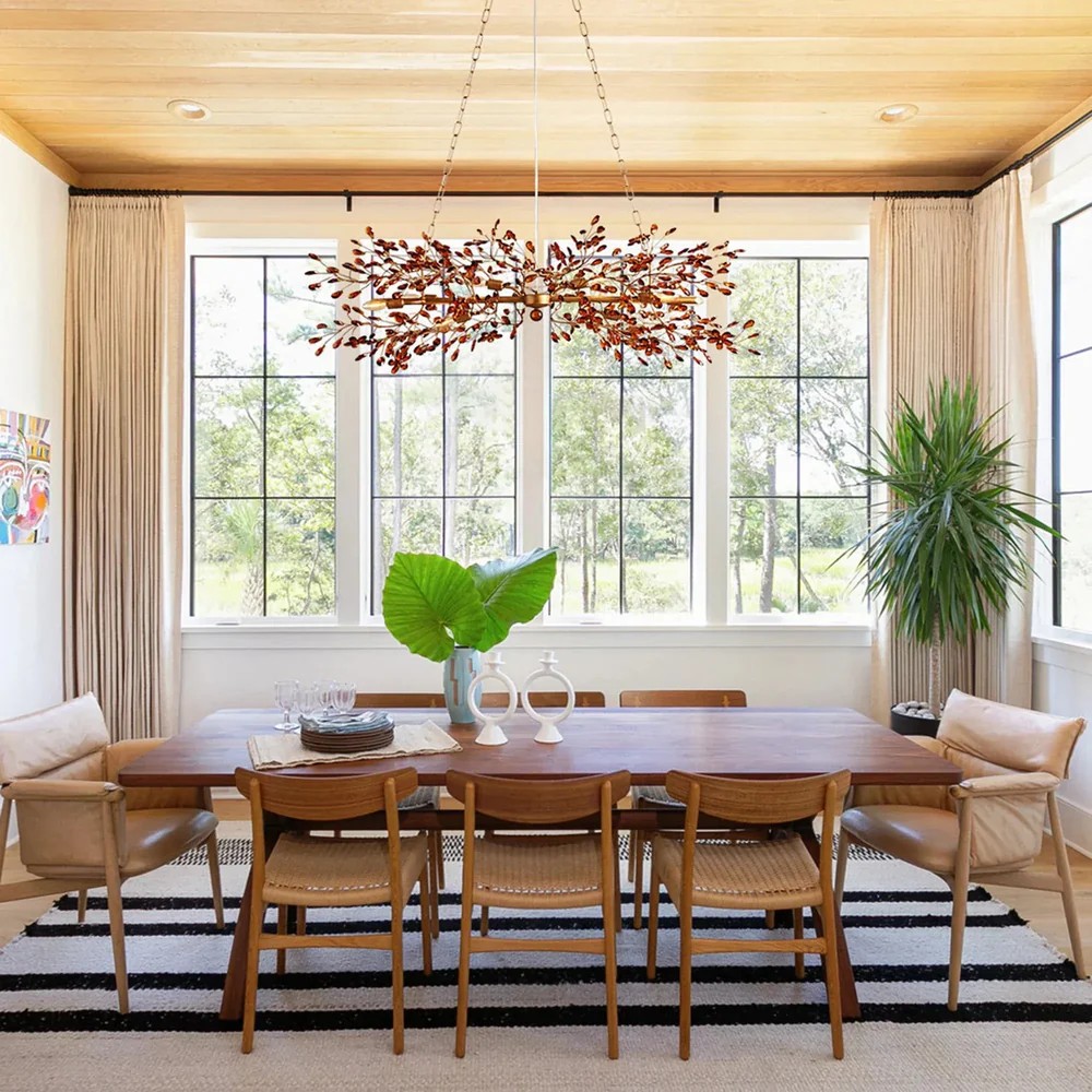 Fiore Linear Floral Crystal Chandelier - XYlight