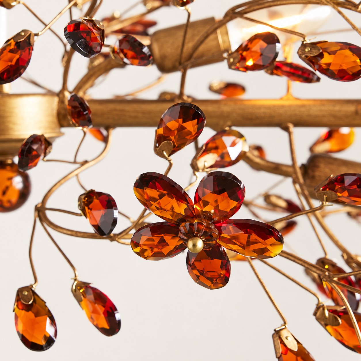 Fiore Linear Floral Crystal Chandelier - XYlight