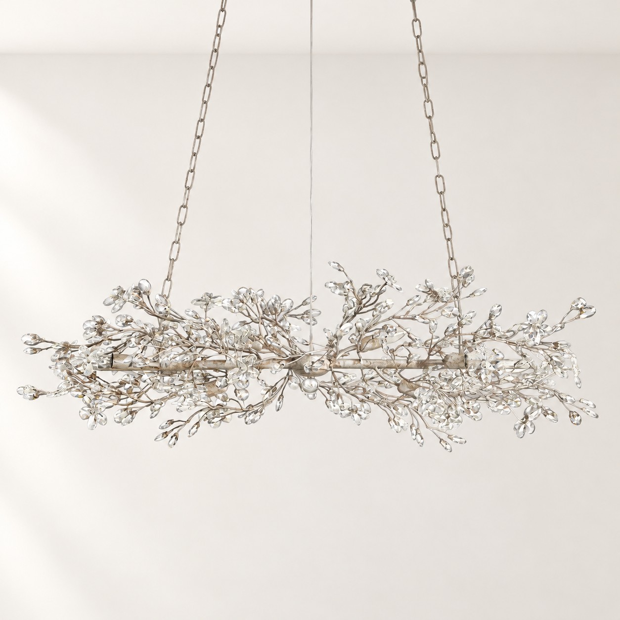 Fiore Linear Floral Crystal Chandelier - XYlight