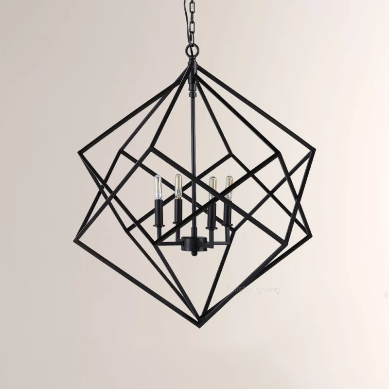 Geode Metal Four-Light Chandelier