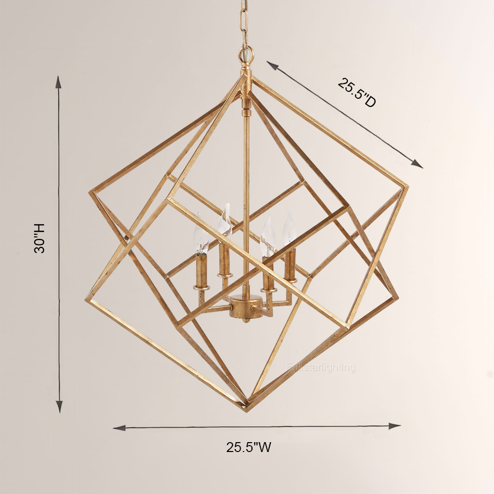 Geode Metal Four-Light Chandelier - XYlight