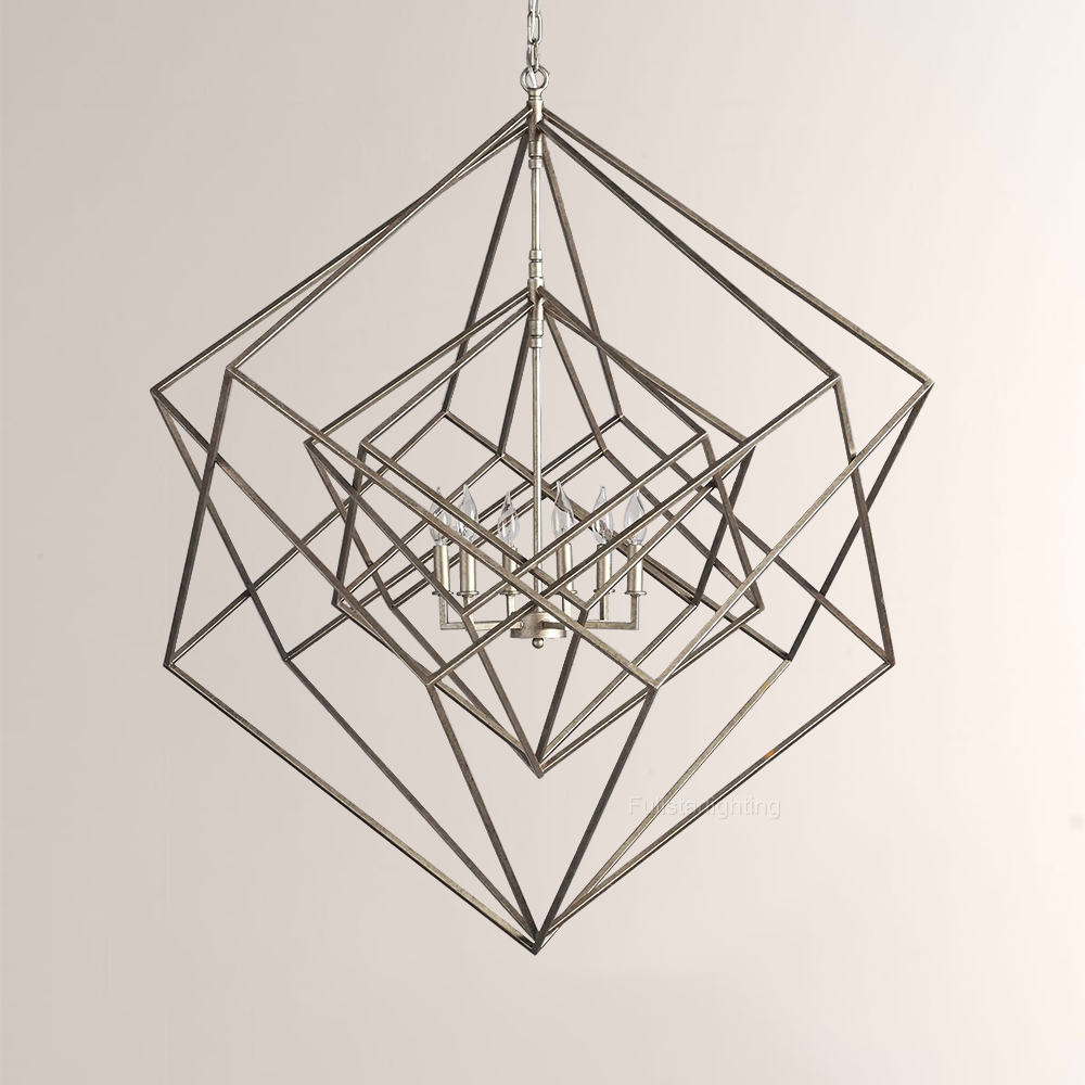 Geode Metal Six-Light Chandelier 44¼" - XYlight