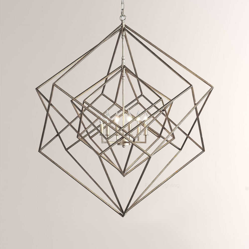 Geode Metal Six-Light Chandelier 44¼" - XYlight