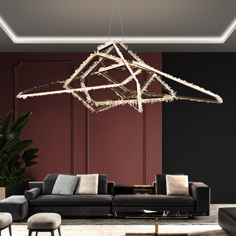 Gina Irregular Modern Living Room Rock Crystal Chandelier - XYlight