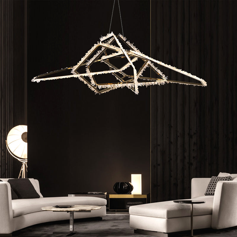 Gina Irregular Modern Living Room Rock Crystal Chandelier - XYlight