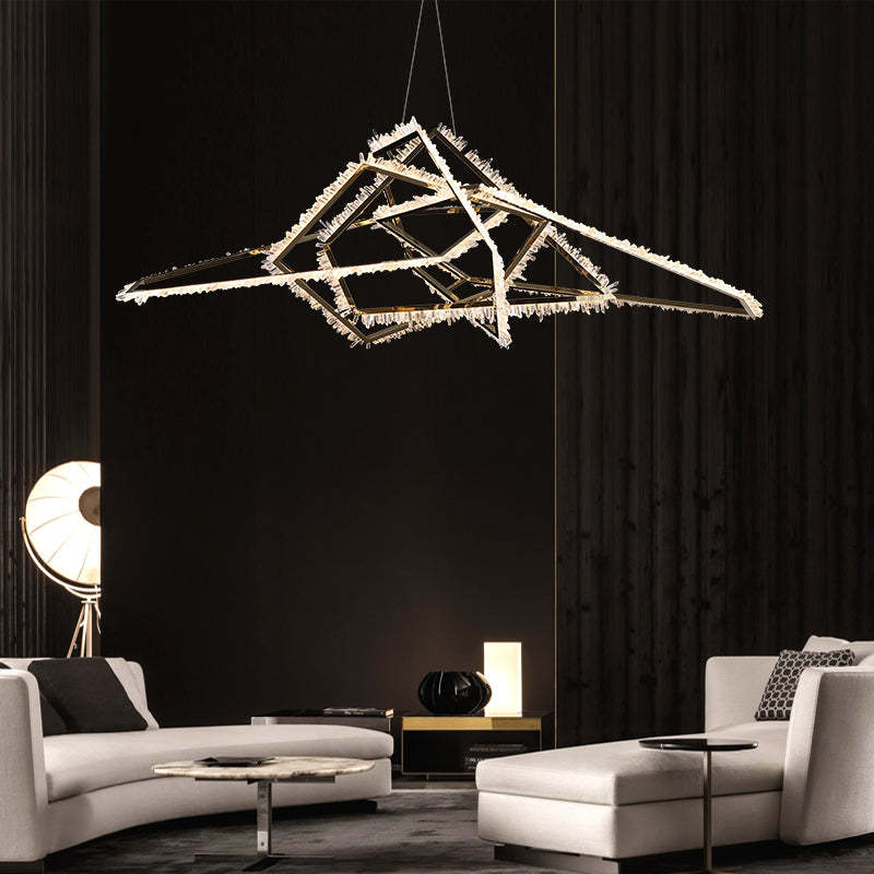 Gina Irregular Modern Living Room Rock Crystal Chandelier - XYlight