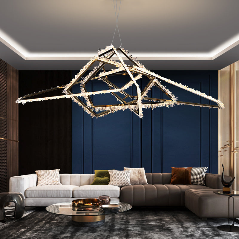 Gina Irregular Modern Living Room Rock Crystal Chandelier - XYlight