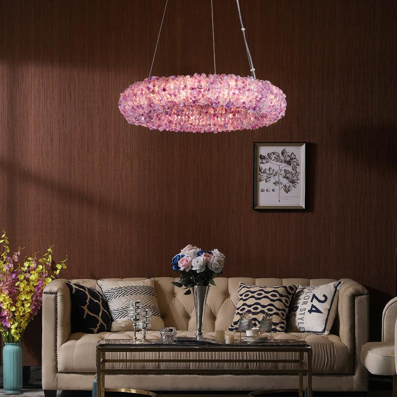 Gina Purple Crystal Round Luxury Chandelier - XYlight