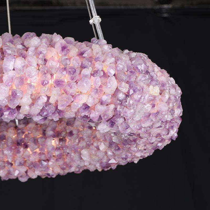 Gina Purple Crystal Round Luxury Chandelier - XYlight