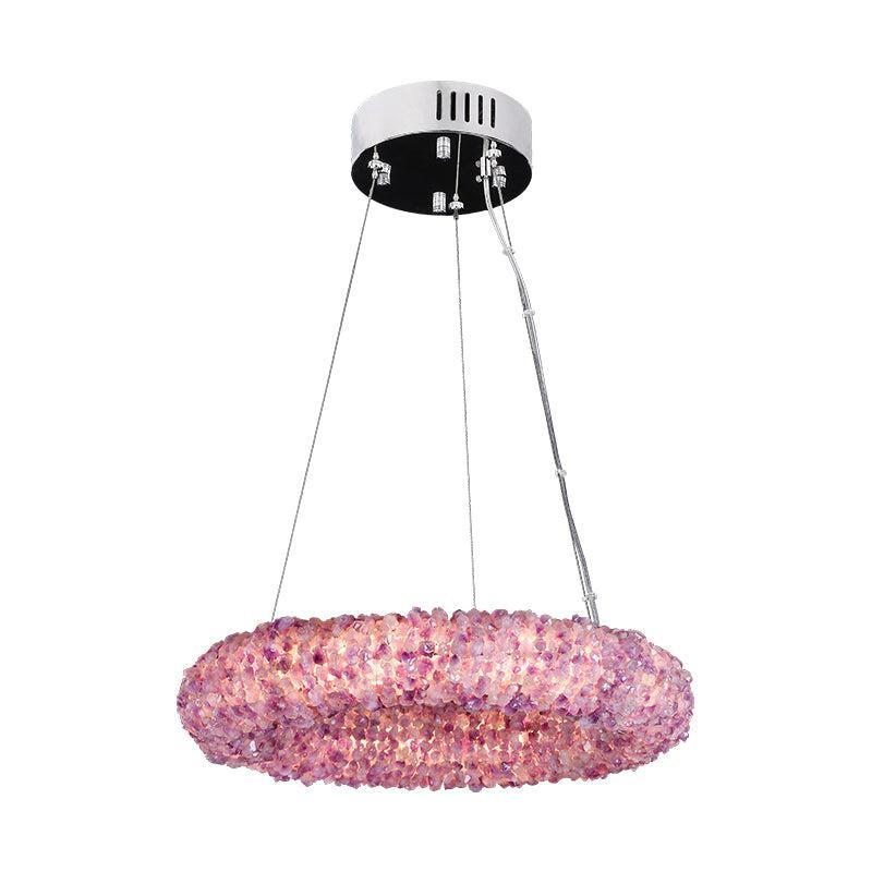 Gina Purple Crystal Round Luxury Chandelier - XYlight