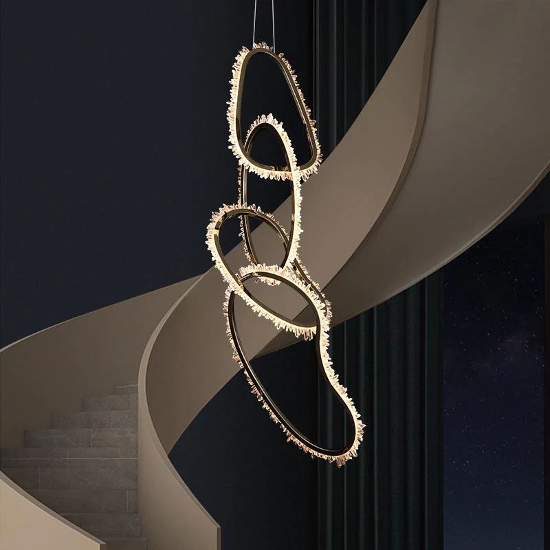 Gina Rock Crystal Irregular Round Chandelier - XYlight