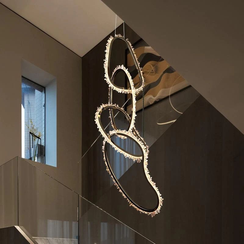 Gina Rock Crystal Irregular Round Chandelier - XYlight