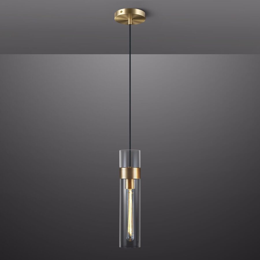 Glass Tube Brass Pendant Lights 1 Light/7 Lights - XYlight