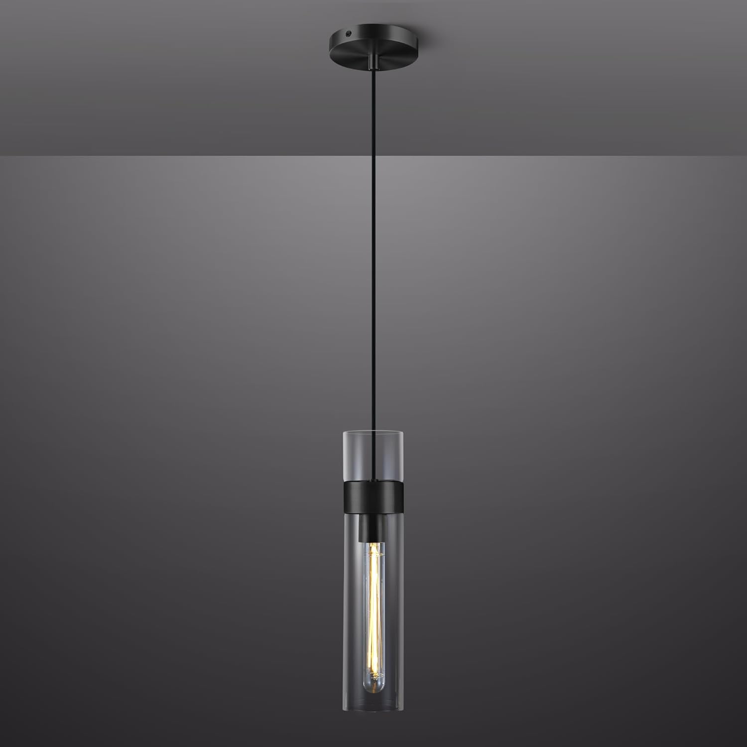 Glass Tube Brass Pendant Lights 1 Light/7 Lights - XYlight