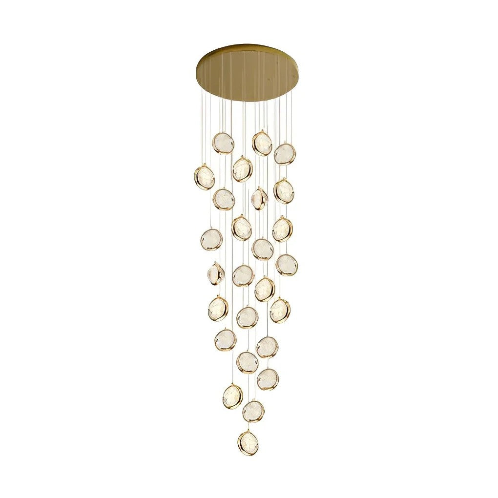 Global Crystal Cluster Adjustable Luxury Staircase Modern Long Chandelier - XYlight