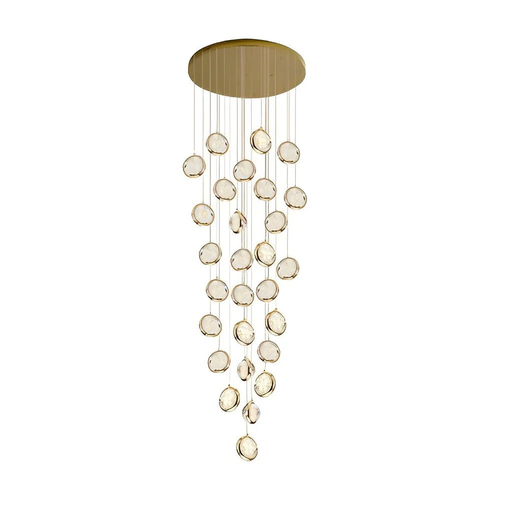 Global Crystal Cluster Adjustable Luxury Staircase Modern Long Chandelier - XYlight