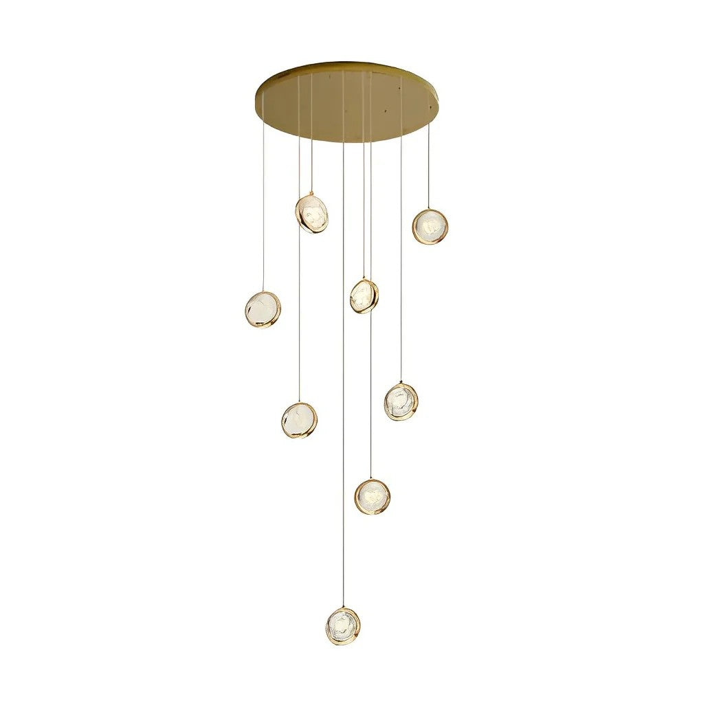 Global Crystal Cluster Adjustable Luxury Staircase Modern Long Chandelier - XYlight