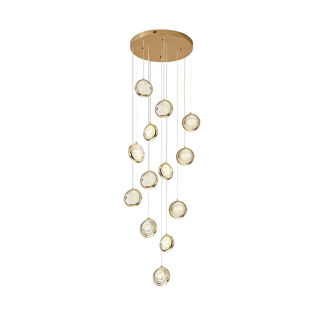 Global Crystal Cluster Adjustable Luxury Staircase Modern Long Chandelier - XYlight