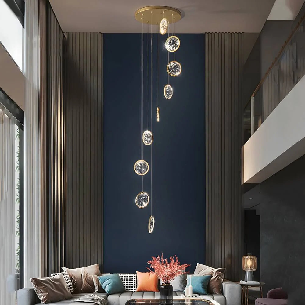 Gold Crystal Staircase Chandelier - XYlight