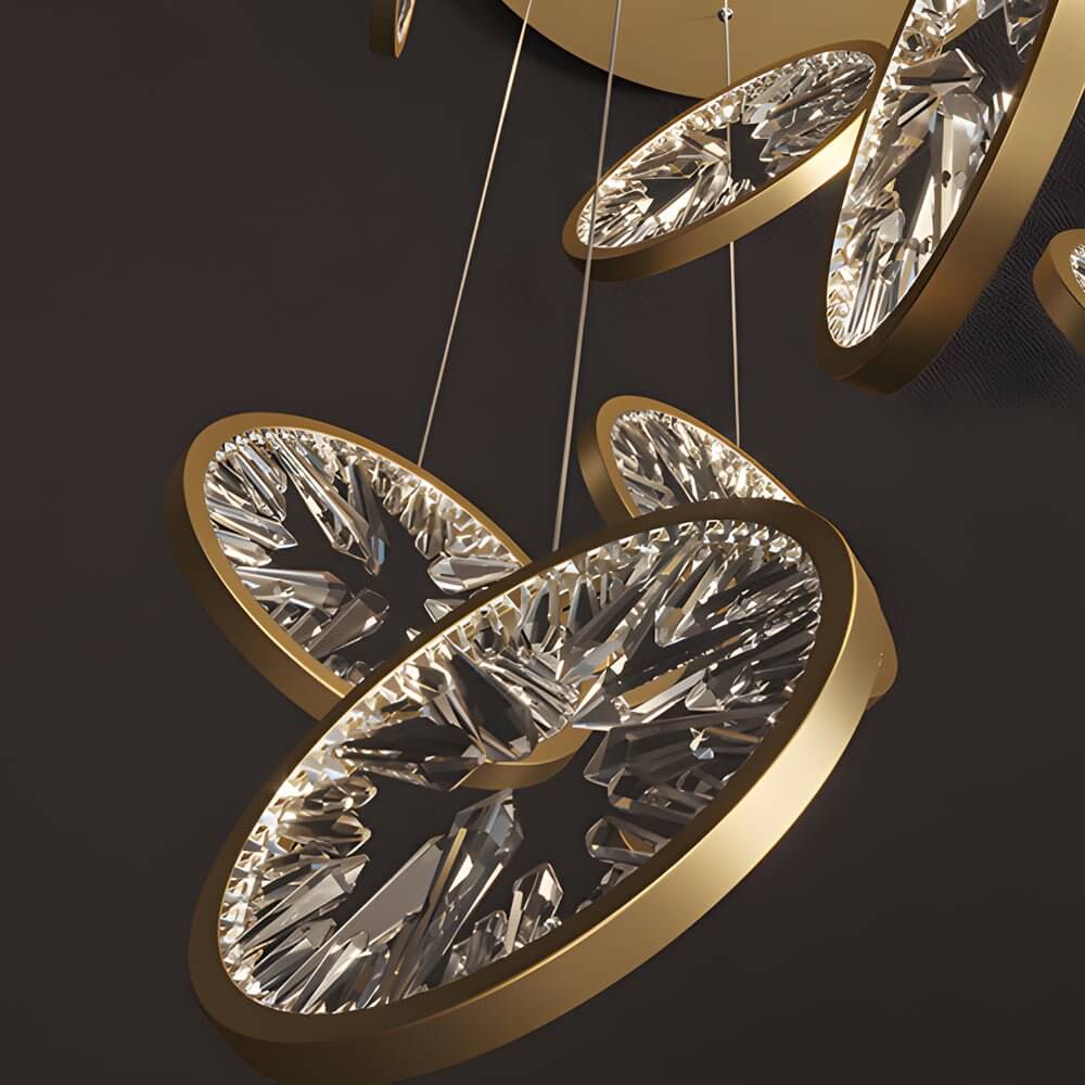 Gold Crystal Staircase Chandelier - XYlight