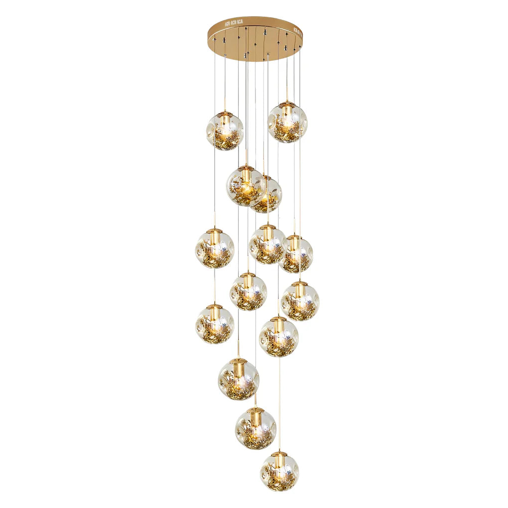 Gold Staircase Chandelier - XYlight