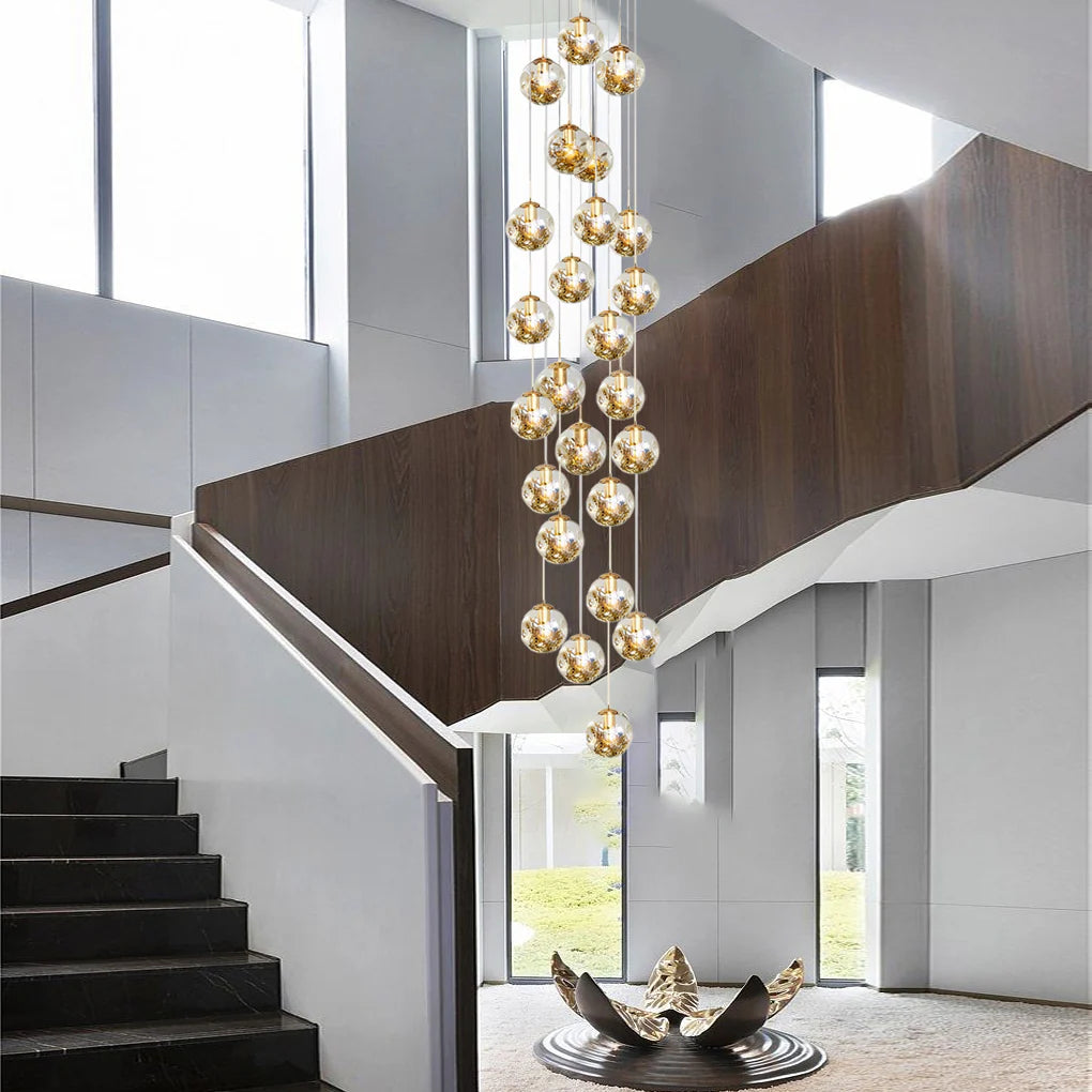 Gold Staircase Chandelier - XYlight