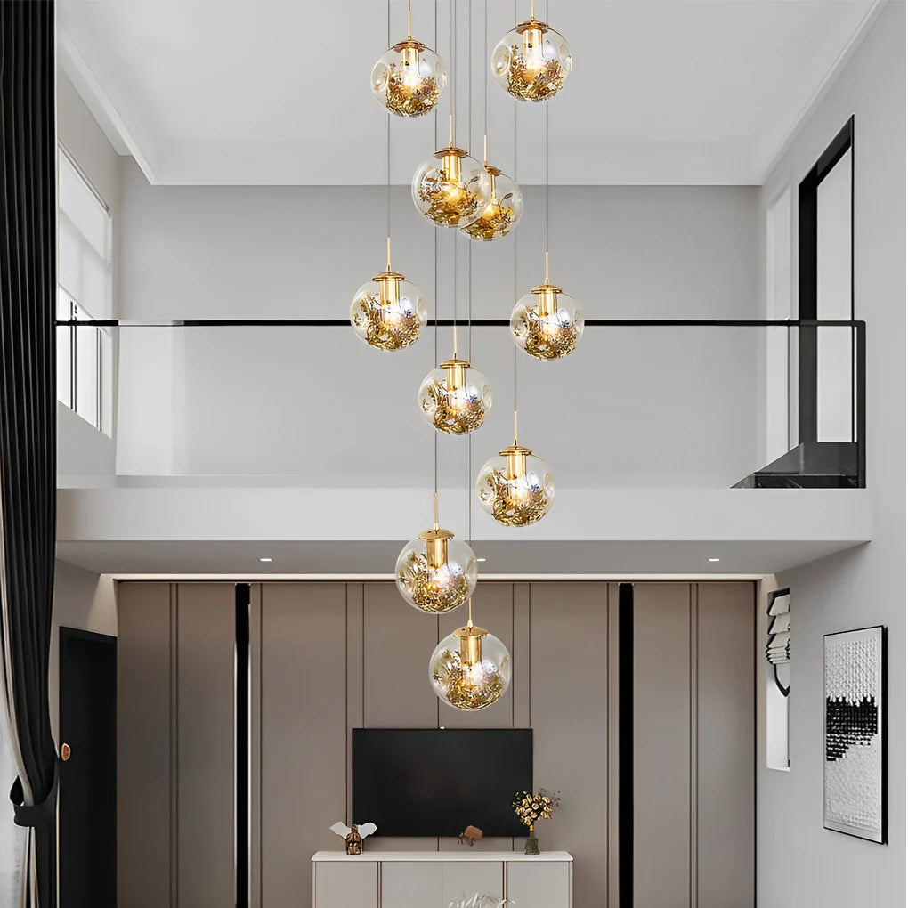 Gold Staircase Chandelier - XYlight
