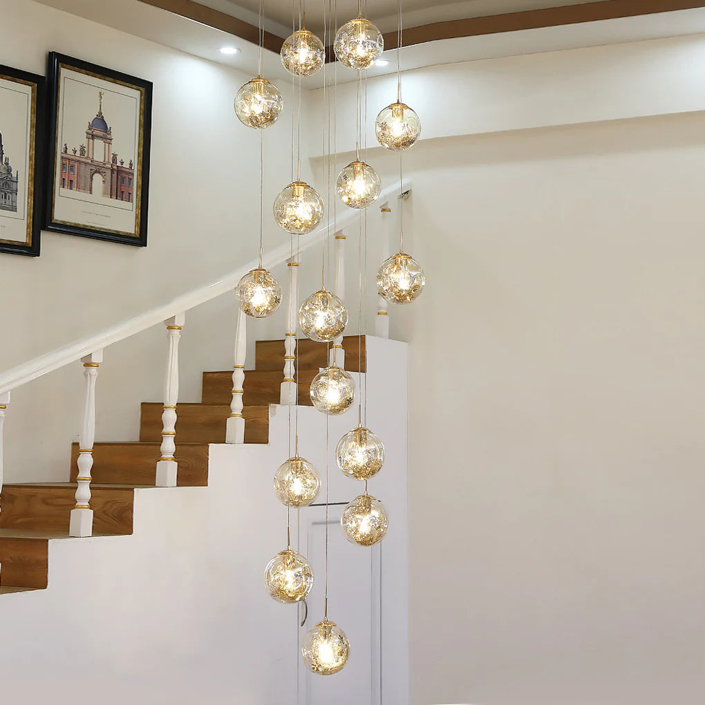 Gold Staircase Chandelier - XYlight