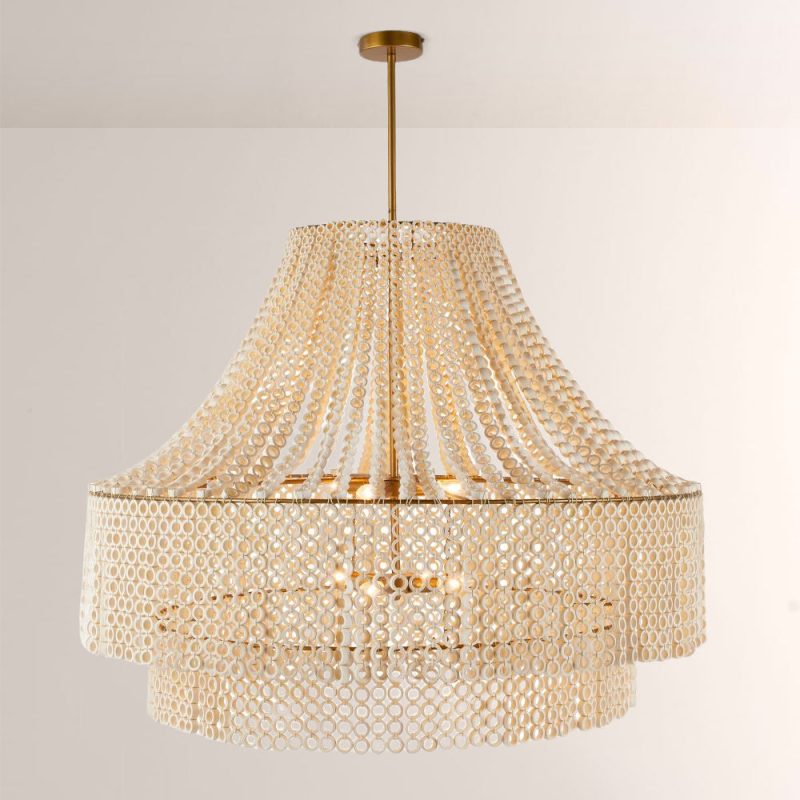 Hamlet Large Beaded Wood Chandelier