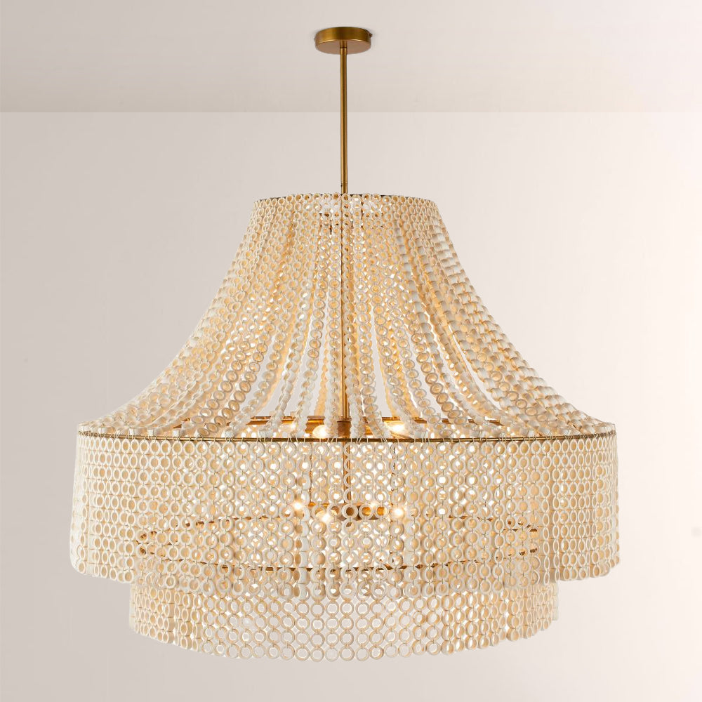 Hamlet Large Beaded Wood Chandelier - XYlight