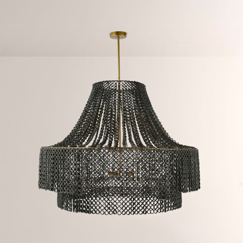 Hamlet Large Beaded Wood Chandelier - XYlight