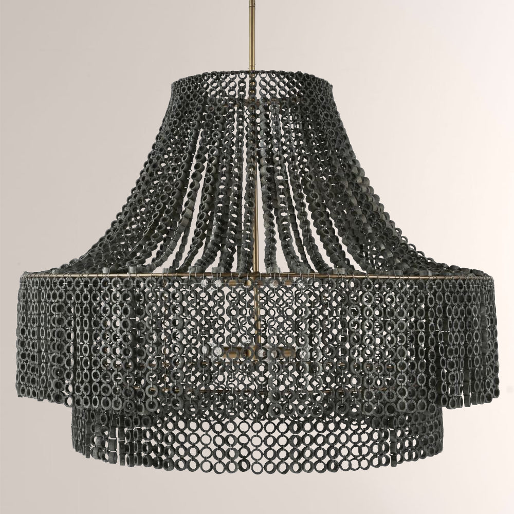 Hamlet Large Beaded Wood Chandelier - XYlight