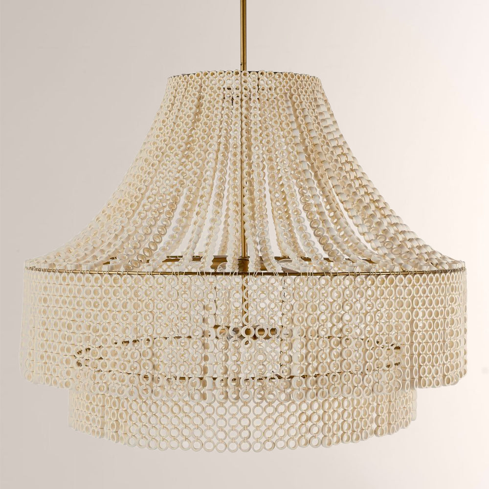 Hamlet Large Beaded Wood Chandelier - XYlight