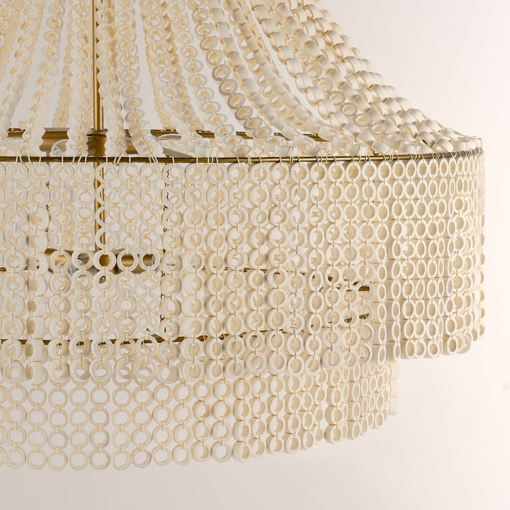 Hamlet Large Beaded Wood Chandelier - XYlight