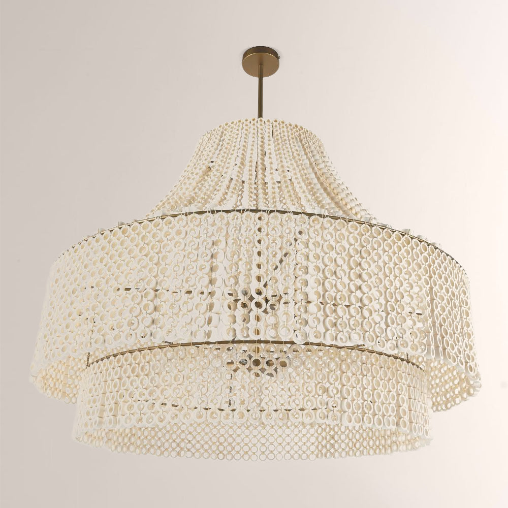 Hamlet Large Beaded Wood Chandelier - XYlight