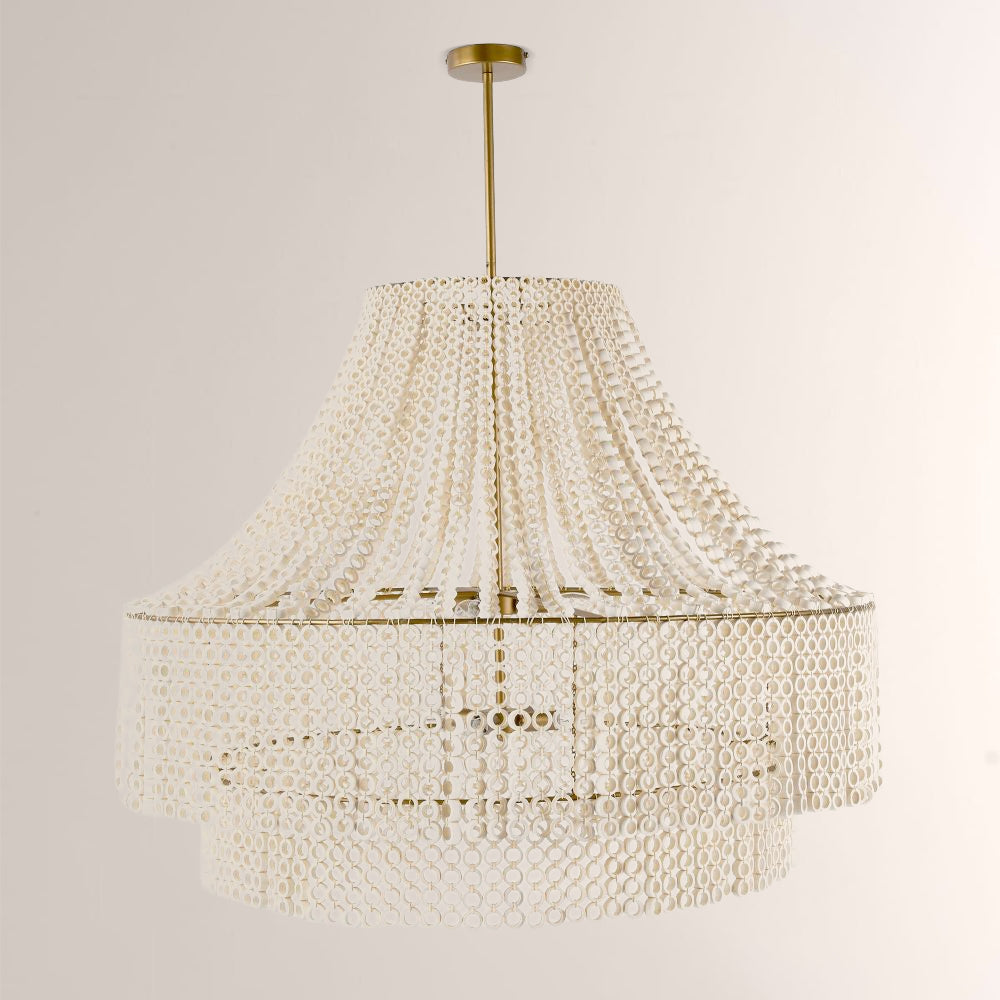 Hamlet Large Beaded Wood Chandelier - XYlight