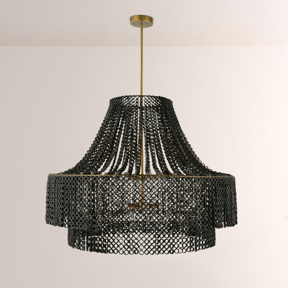 Hamlet Large Beaded Wood Chandelier - XYlight