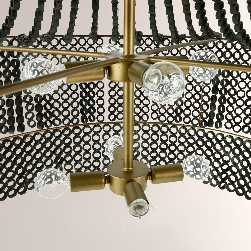 Hamlet Large Beaded Wood Chandelier - XYlight