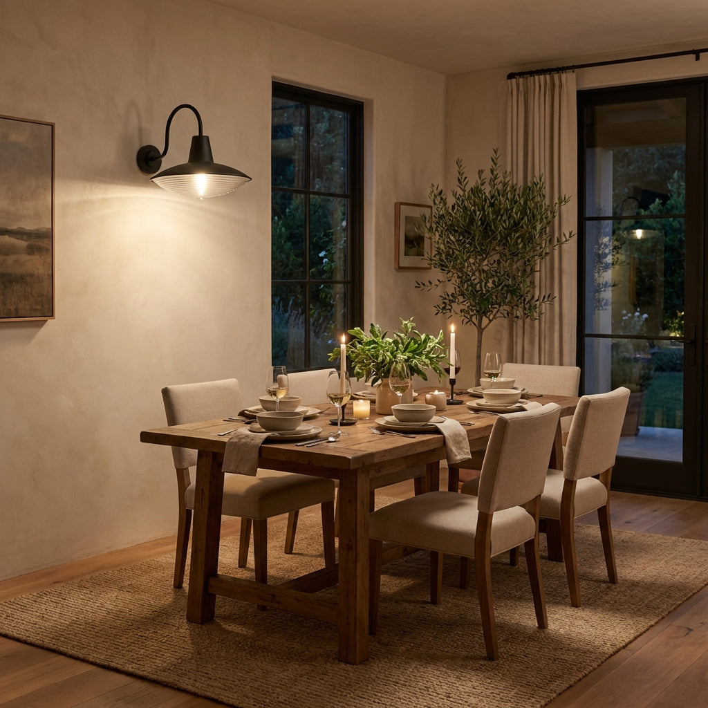 Haven Blackened Iron Ribbed Glass Outdoor Sconce - XYlight