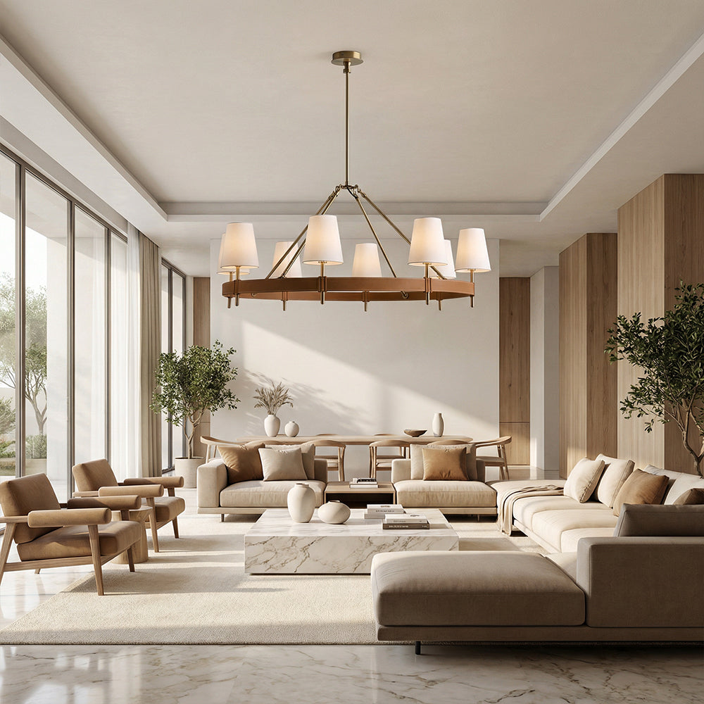 Haven Round Brass Chandelier - XYlight