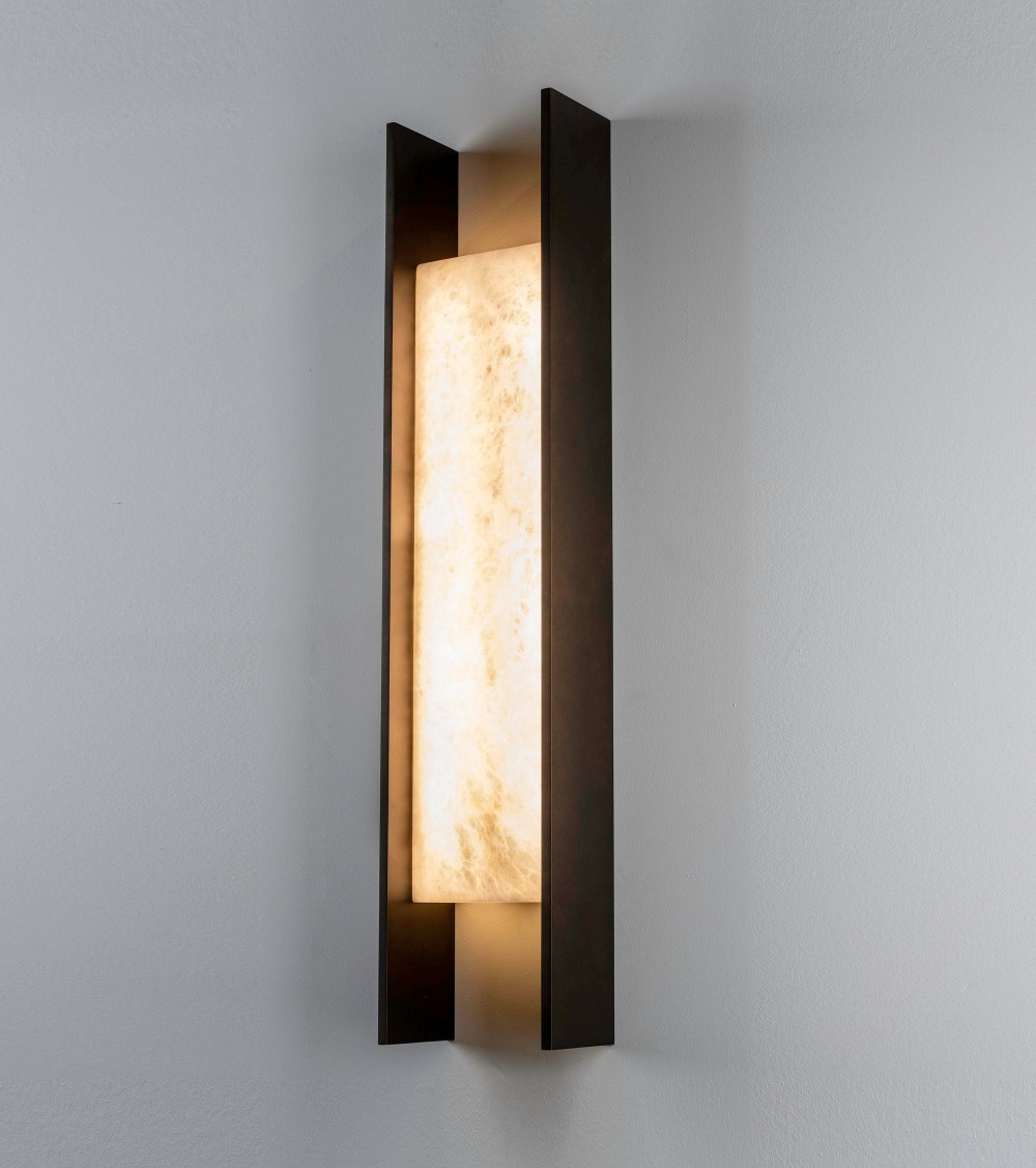 IDA Modern Natural Alabaster Linear Wall Sconce - XYlight