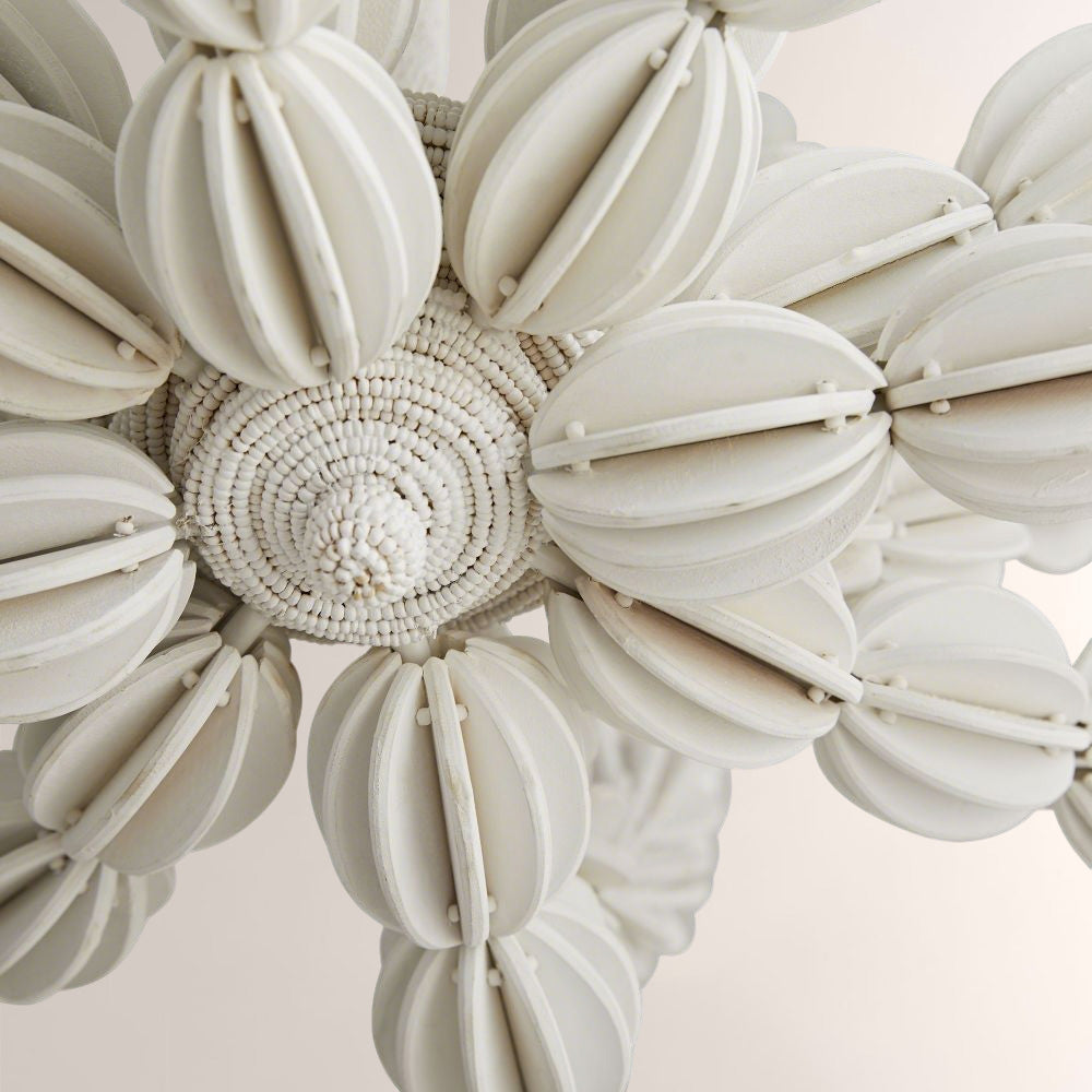 Indi White Wood Chandelier - XYlight