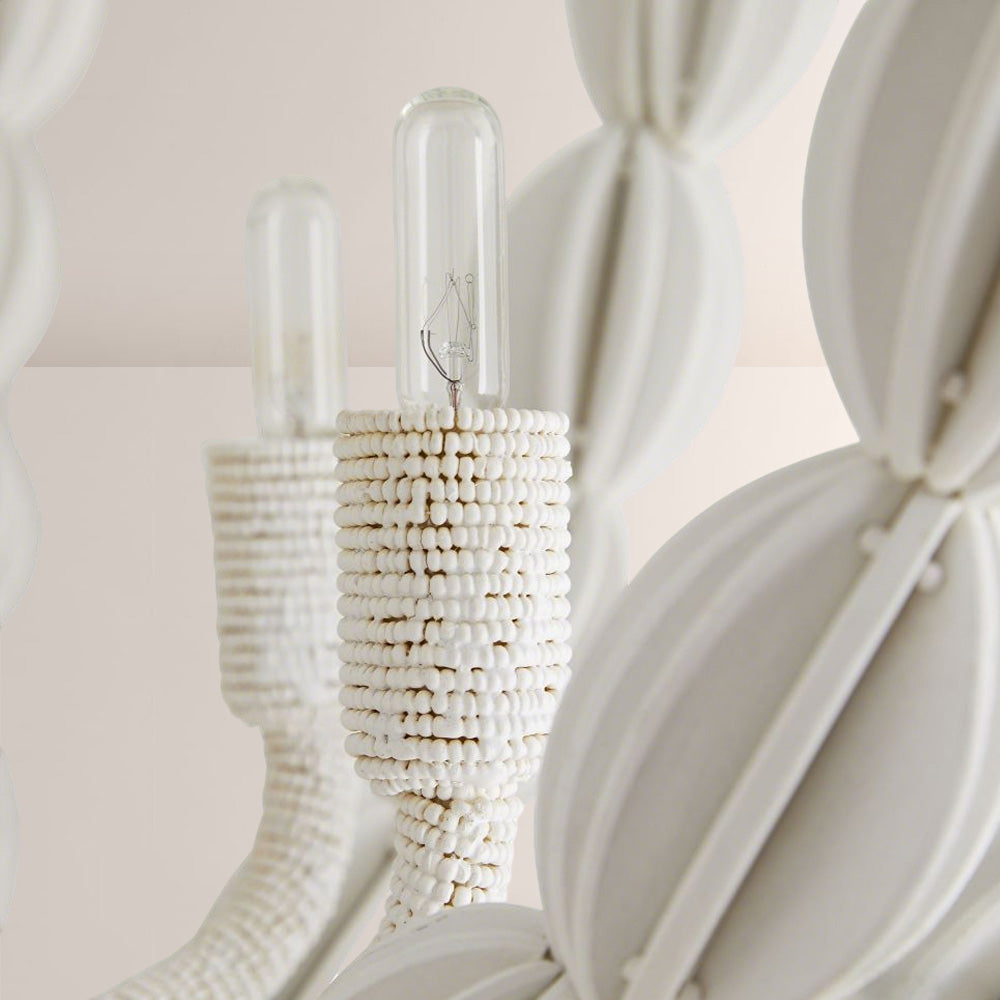 Indi White Wood Chandelier - XYlight