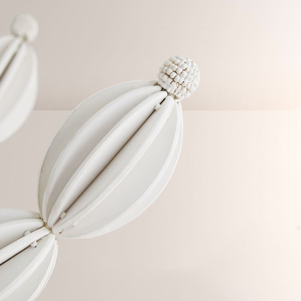Indi White Wood Chandelier - XYlight