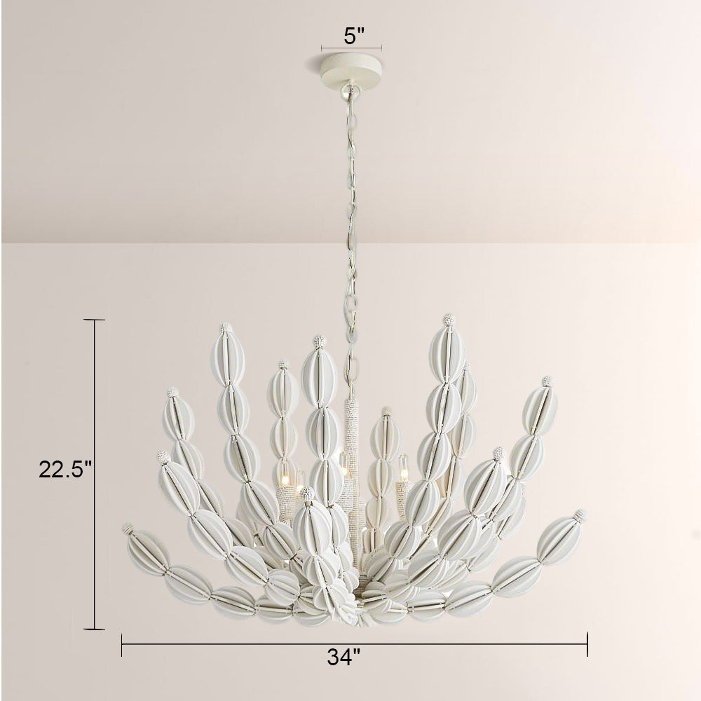 Indi White Wood Chandelier - XYlight